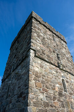 The tower at St Clement's church at Rodel on the Isle of Lewis in the Outer Hebrides Scotland