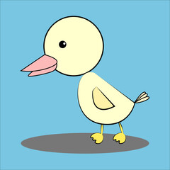 cute duckling cartoon. happy duck.