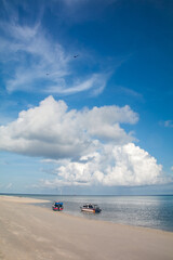 Beautiful landscape beach view from Sangalaki Island, part of Derawan Archipelago in East Kalimantan, Indonesia