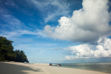 Beautiful landscape beach view from Sangalaki Island, part of Derawan Archipelago in East Kalimantan, Indonesia