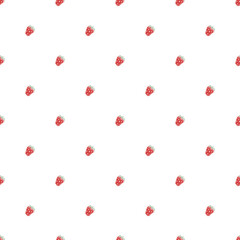 Seamless strawberry pattern. Doodle vector with red strawberries icons. Vintage strawberries pattern