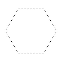 Hexagon symbol dotted shape vector icon for creative graphic design ui element in a pictogram illustration