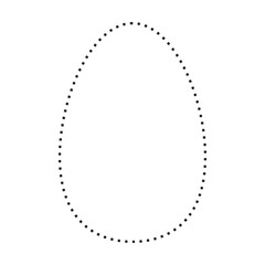 Oval shape dotted symbol vector icon for creative graphic design ui element in a pictogram illustration
