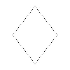 Rhombus shape dotted symbol vector icon for creative graphic design ui element in a pictogram illustration