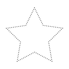 Star shape dotted icon vector symbol for creative graphic design ui element in a pictogram illustration