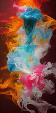Multicolored splashes of paint, abstraction, illustration. © Korney