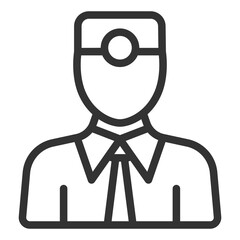 Ophthalmologist - icon, illustration on white background, outline style