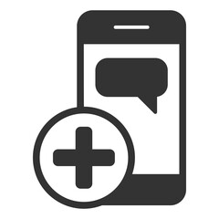 Smartphone message and test - icon, illustration on white background, glyph style