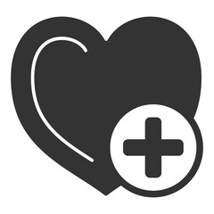 Obraz premium Heart and test - icon, illustration on white background, glyph style