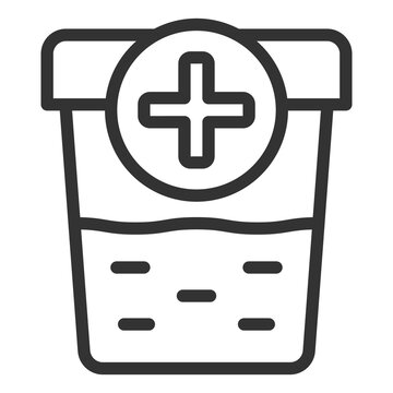 recommend clip art: Urine jar and test - icon, illustration on white background, outline style