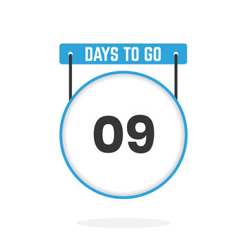 9 Days Left Countdown for sales promotion. 9 days left to go Promotional sales banner