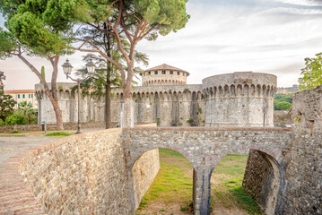 Fototapeta premium View at the Fortress of Sarzana in Liguria - Italy