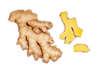 Ginger root isolated on a white background