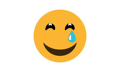 Smiling Face with Tear emoji vector, Smiling Face with Tear for website emoji