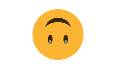 Fototapeta premium upside down face emoji vector, upside down face for website emoji