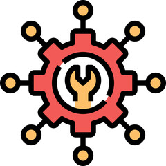 Network gear icon symbol element