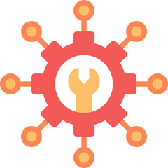 Network gear icon symbol element