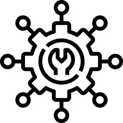 Network gear icon symbol element