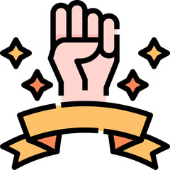 Rise hand icon symbol element