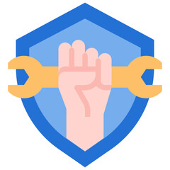 Shield wrench icon symbol element