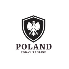 poland flag symbol logo design vector graphic illustration