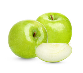 Fresh green apple isolated on transparent background. (.PNG)