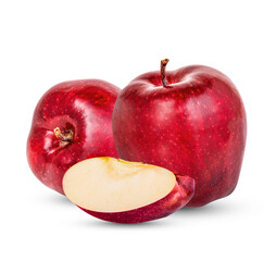 Fresh red apple isolated on transparent background. (.PNG)