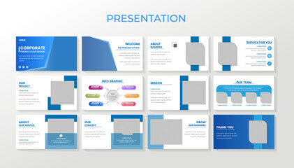 report project, presentation report Corporate Business power point presentation template and identity design
