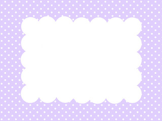 ドットの背景にもこもこのフレーム－紫