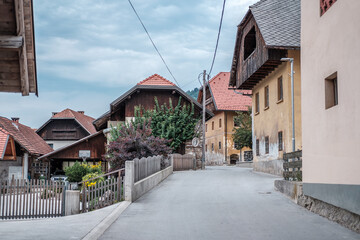 Fototapeta na wymiar Village Dovje, Kranjska gora, Slovenia