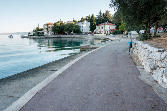 Omisalj walkway next to adriatic sea