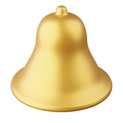 Gold bell Christmas Happy New Year 3d rendering decoration element