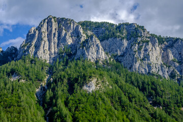 Mountain range in valley Kot, Kranjska gora, Slovenia © Metod