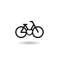 Fototapeta premium Bike Love Logo Icon with shadow