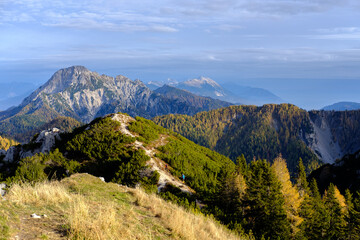View from Trupejevo poldne / Techantiger mittagskogel, Slovenia, Austria, Karawanken, Karavanke
