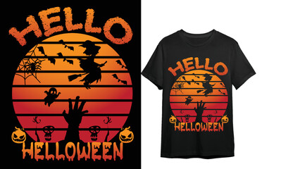 Hello Halloween T-shirt Design