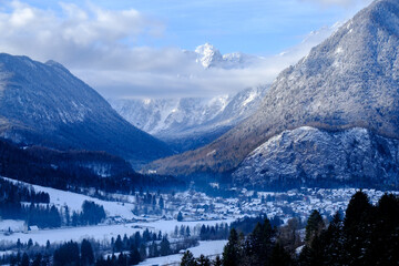 Dovje viewpoint in winter, Kranjska gora, Slovenia