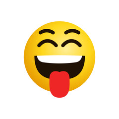 Art illustration Design Emoji face expression symbol emoticon of smile with tongue