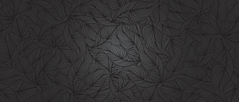 Dark background leaf floral vector illustration