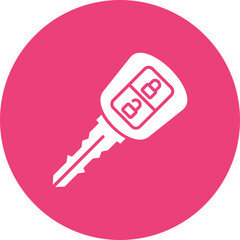 Car Key Multicolor Circle Glyph Inverted Icon