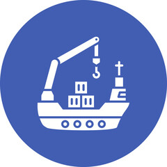 Obraz premium Cargo Ship Multicolor Circle Glyph Inverted Icon