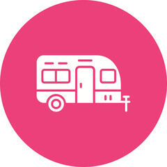 Caravan Multicolor Circle Glyph Inverted Icon