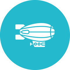 Airship Multicolor Circle Glyph Inverted Icon © Maan Icons