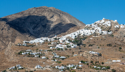 Buildings in a small town on the island of Serifos in Greece