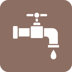 Water Tap Multicolor Round Corner Glyph Inverted Icon