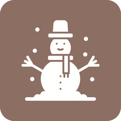 Snowman Multicolor Round Corner Glyph Inverted Icon