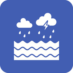 Sea Storm Multicolor Round Corner Glyph Inverted Icon