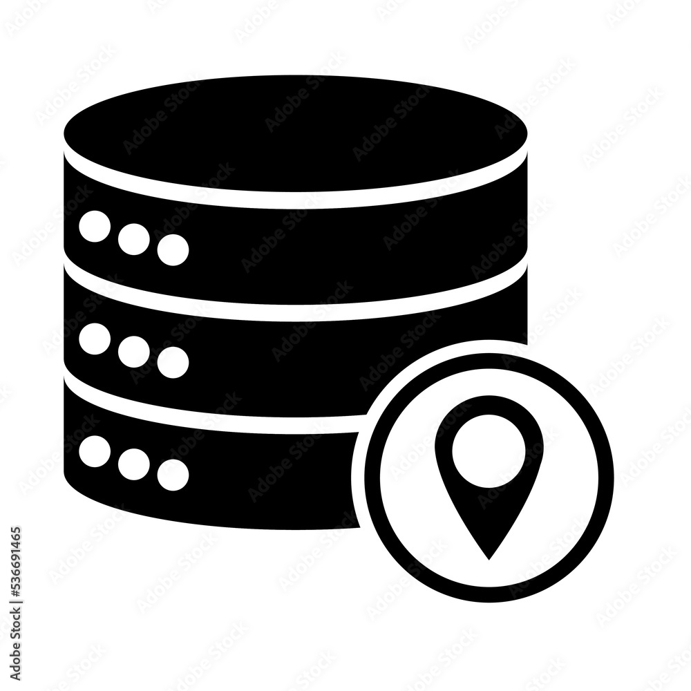 Poster database storage icon, internet network server cloud data symbol, connection system vector illustrat
