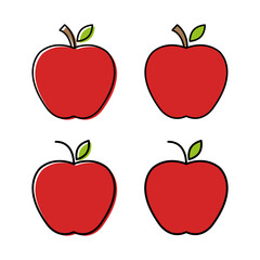 Set of Apple icon, healthy raw symbol, foot sweet fruit, vector illustration design, eco diet