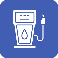 Petrol Pump Multicolor Round Corner Glyph Inverted Icon
